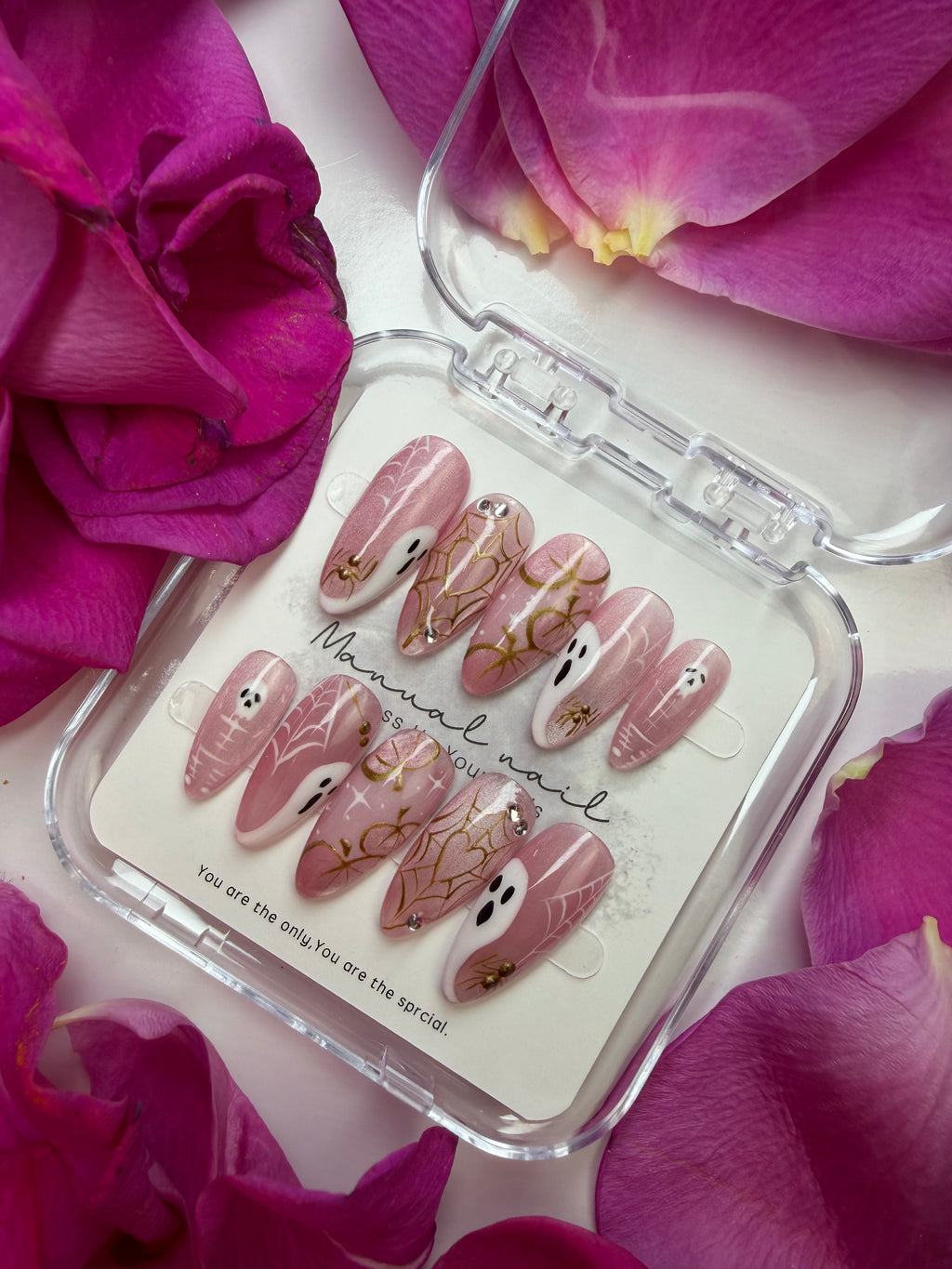 Pink Ghost Nails