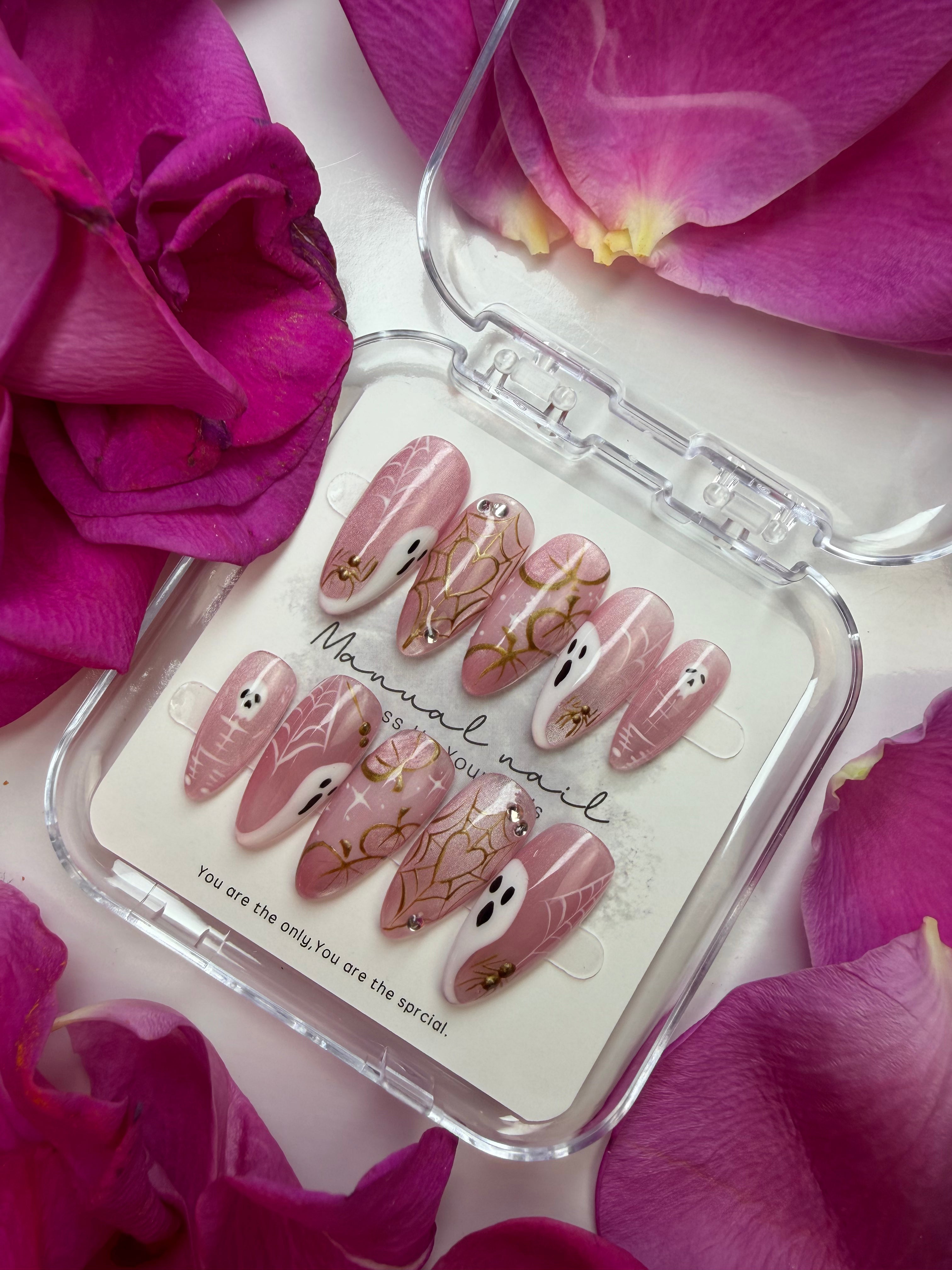 Pink Ghost Nails