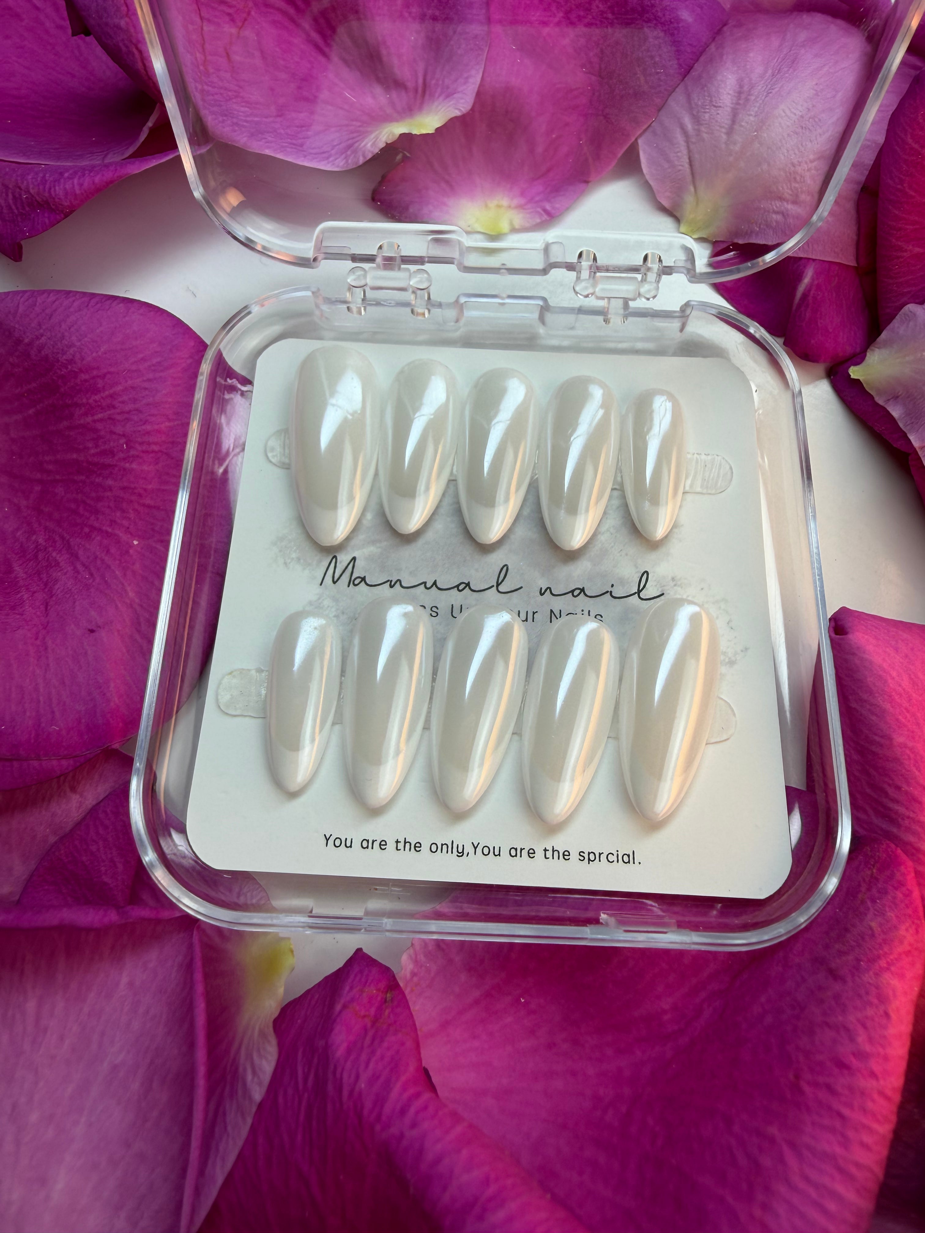 Pearl White Nails